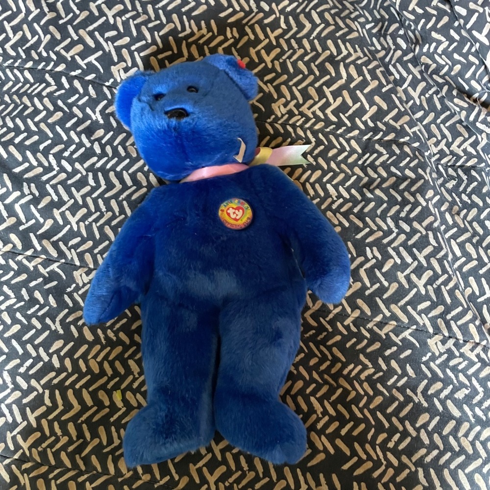 Ty Beanie Babies Official‎ Club 1999 Blue Bear Plush Stuffed Animal Toy